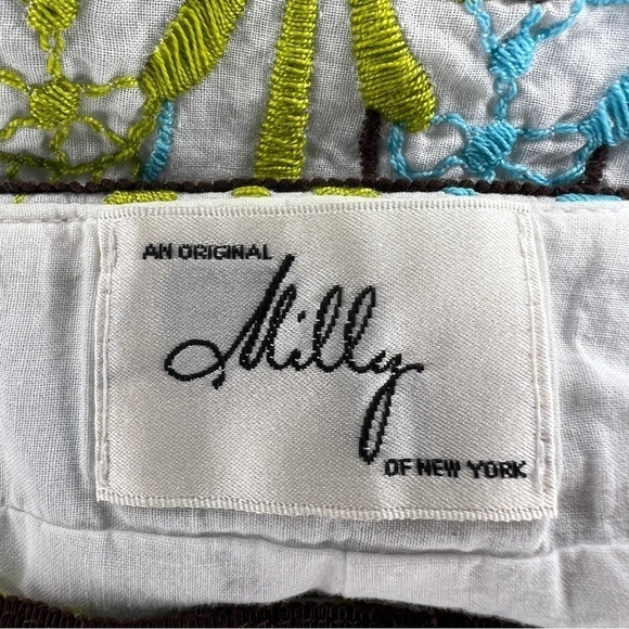 XS MILLY PENCIL SKIRT COTTON EMBROIDERED BOHO LINED BLUE TEAL WHITE GREEN - Picture 9 of 10